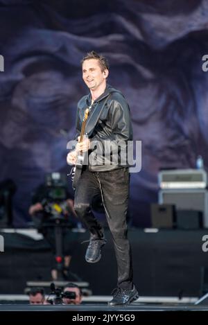 Muse vit au festival Tempelhof Sounds à Berlin, en Allemagne Banque D'Images