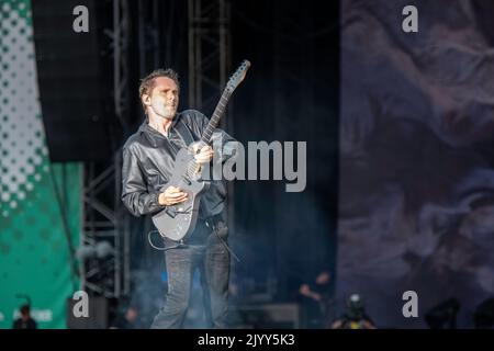Muse vit au festival Tempelhof Sounds à Berlin, en Allemagne Banque D'Images
