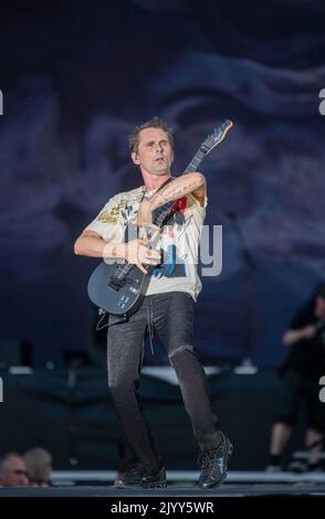 Muse vit au festival Tempelhof Sounds à Berlin, en Allemagne Banque D'Images