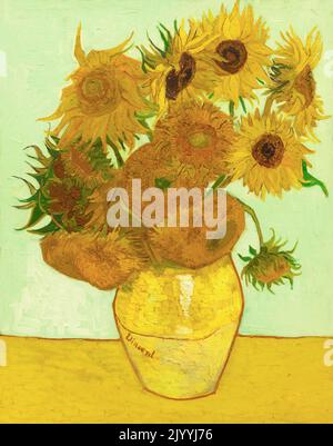 Tournesols, Vincent van Gogh, 1888, Neue Pinakothek, Munich, Allemagne, Europe Banque D'Images