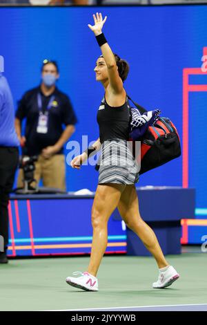 New York, Etats-Unis, 8th, septembre 2022. Caroline Garcia, joueur de tennis français, au tournoi US Open, Centre national de tennis Billie Jean King, le jeudi 08 septembre 2022. © Juergen Hasenkopf / Alamy Live News Banque D'Images