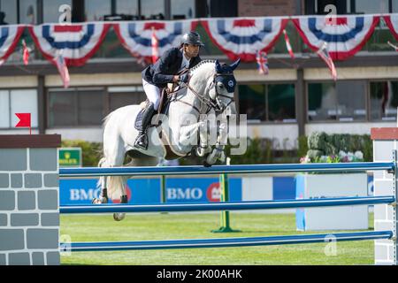 Calgary (Alberta), Canada, 2022-09-08, Nayel Nassar (EGY) à cheval Coronado, CSIO Spruce Meadows Masters - CANA Cup Banque D'Images