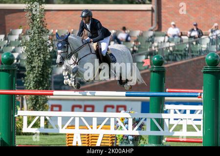 Calgary (Alberta), Canada, 2022-09-08, Nayel Nassar (EGY) à cheval Coronado, CSIO Spruce Meadows Masters - CANA Cup Banque D'Images