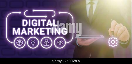 Légende conceptuelle Digital MarketingSearch Engine Optimazation Pay Per Click ad Internet. Mot pour moteur de recherche Optimazation Pay Per Click ad Banque D'Images