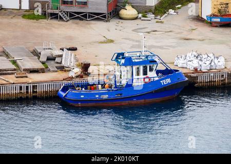 Remorqueur, embarcadère, Teri, amarré à Haugesund, Norvège. À l'origine nommée 'Astérix', elle a chaviré de la raffinerie Fawley à Southampton Water Banque D'Images