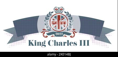 Le roi Charles III 2022 illustration vectorielle - le prince Charles devient le roi Charles après la mort de la reine. Banque D'Images