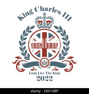 Le roi Charles III 2022 illustration vectorielle - le prince Charles devient le roi Charles après la mort de la reine. Banque D'Images