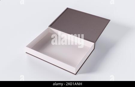 Boîte de rangement en carton isolée sur fond blanc. 3D rendu Banque D'Images