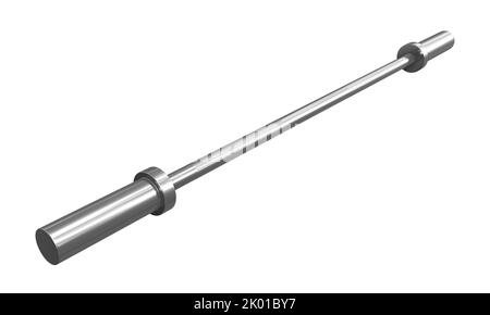 Barres de Curl EZ et droites isolées sur fond blanc, équipement de gym en acier inoxydable. 3D rendu Banque D'Images