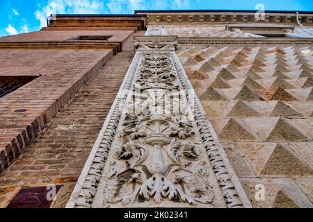 Détail du Palazzo dei Diamanti, Ferrara, Italie Banque D'Images