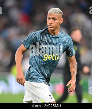 07 septembre 2022 - Tottenham Hotspur v Marseille - Ligue des champions de l'UEFA - Groupe D - Stade Tottenham Hotspur de Tottenham Richarlison pendant le match de la Ligue des champions contre Marseille. Image : Mark pain / Alamy Live News Banque D'Images