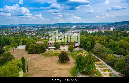 Stuttgart, Höhenpark Killesberg, tour, vue sur la ville. Bade-Wurtemberg, Allemagne, Europe Banque D'Images