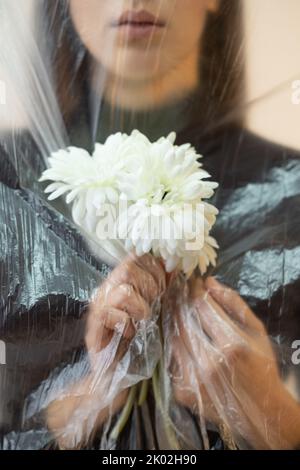 portrait de femme défoqué allergie maladie santé Banque D'Images