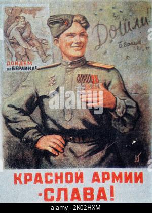 Gloire à l'Armée rouge! Affiche, 1945. Banque D'Images