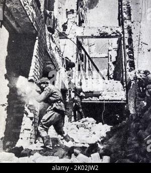 Combats de rue à Stalingrad. Automne 1942 Banque D'Images