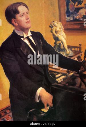 Portrait du compositeur D. V. Morozov. 1919. Par Boris Kustodiev Banque D'Images