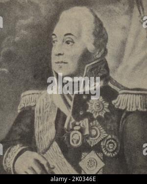 Mikhail Illarionovich Kutuzov. Le prince Mikhail Illarionovich Golenishchev-Kutuzov (Mikhail Illarion Golenishchev-Kutuzov Graf von Smolensk) (russe : le prince Mikhail Illarionovich Golenishchev-Kutuzov ; 16 septembre 1745 - 28 avril 1813) était un maréchal de campagne de l'Empire russe. Il a été l'un des meilleurs officiers militaires et diplomates de Russie sous le règne de trois tsars Romanov : Catherine II, Paul I et Alexandre I. Banque D'Images