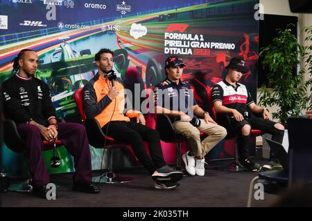 Conférence de presse de pilotes .pendant LA FORMULE 1 PIRELLI GRAN PREMIO d'ITALIA 2022, Monza, ITALIE Banque D'Images