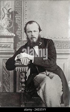 Fedor Mikhaïlovich Dostoevsky. Écrivain, portrait. 1872. Par Vasily Perov (1833-1882). Fyodor Mikhaïlovich Dostoevsky (1821 - 1881) était un romancier, philosophe, écrivain, essayiste et journaliste russe. Banque D'Images