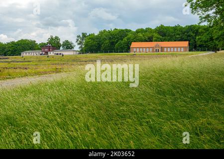 Terrain du camp, Buchenwald concentration Camp Memorial sur l'Ettersberg près de Weimar, Thuringe, Allemagne Banque D'Images