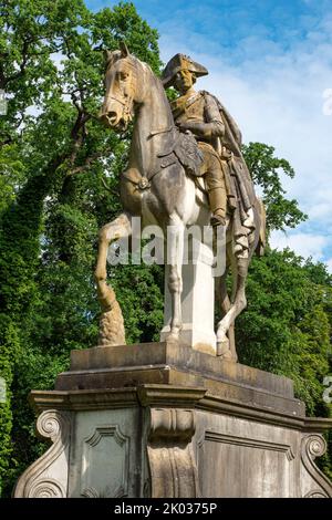 Statue équestre Frederick le Grand, Parc de Sanssouci, Potsdam, Brandebourg, Allemagne Banque D'Images