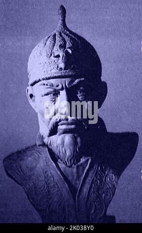 Tamerlane Timur (1336 - 1405), conquérant Turco-Mongol qui a fondé l'Empire timurien dans et autour de l'Afghanistan moderne, l'Iran et l'Asie centrale, devenant le premier dirigeant de la dynastie timuride. En tant que commandant indéfait, il est largement considéré comme l'un des plus grands chefs militaires et taciens de l'histoire. Timur est également considéré comme un grand mécène de l'art et de l'architecture. Banque D'Images