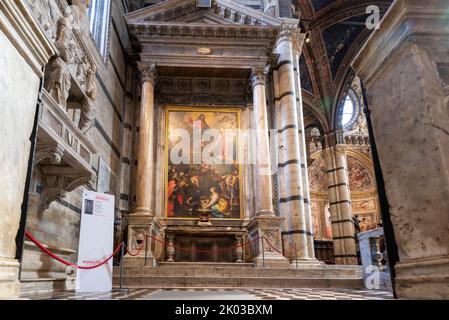 Cathédrale Santa Maria Assunta, intérieur, Sienne, Toscane, Italie Banque D'Images