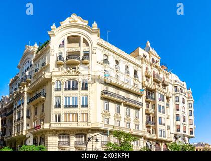 Bâtiment situé sur la place de l'Hôtel de ville, Valence, Espagne Banque D'Images