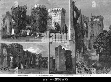 'Les ruines du château de Raglan près de Monmouth', 1886. Dans « The Graphic. Un journal hebdomadaire illustré Volume 33. Janvier à juin 1886 » Banque D'Images