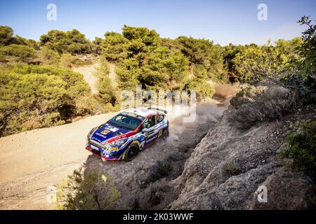 58 PAJARI Sami (fin), MALKONEN Enni (fin), Ford Fiesta Rally3, action pendant le rallye Acropolis Grèce 2022, 10th tour du Championnat mondial de voitures de rallye 2022 de la CMR, de 8 septembre au 11, 2022 à Lamia, Grèce - photo Nikos Katikis / DPPI Banque D'Images