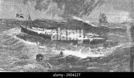 'Wreck of the San Francisco; navire à vapeur américain, décembre 1853', 1854. De "Cassells Illustrated Family Paper; London Weekly 31/12/1853 - 30/12/1854". Banque D'Images