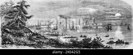 'L'Arsenal de Sweaborg, dans le golfe de Finlande', 1854. De "Cassells Illustrated Family Paper; London Weekly 31/12/1853 - 30/12/1854". Banque D'Images