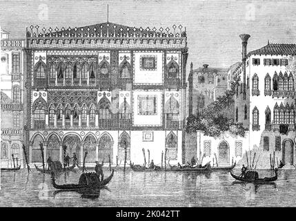 'Le Palais Pissani, sur le Grand Canal, Venise', 1854. De "Cassells Illustrated Family Paper; London Weekly 31/12/1853 - 30/12/1854". Banque D'Images