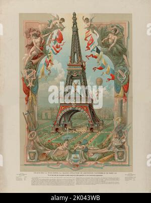 Ce que sera la tour Eiffel la grande attraction de l'exposition universelle de 1889, 1889. Collection privée. Banque D'Images