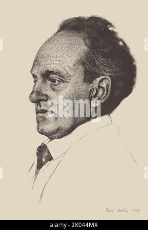 Portrait du dramaturge et romancier Gerhart Hauptmann (1862-1946), 1909. Collection privée. Banque D'Images