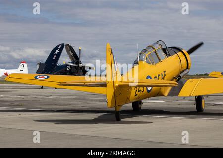 North American Harvards à Boundary Bay BC Canada Banque D'Images