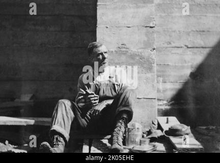 Portrait de travailleur américain, vers 1910. Banque D'Images