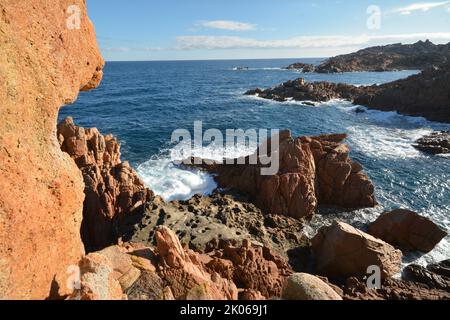 Costa rocciosa, Sardaigne Banque D'Images