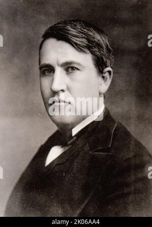 Photo portrait de Thomas Edison, 36 ans. Banque D'Images