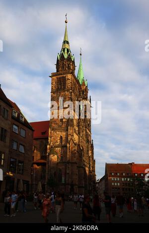 Kunst, Kirche, Gutik, Nürnberg, gotische Lorenzkirche in der City, in der Innenstadt oder Altstadt von Nuremberg oder Nuernberg, Franken, Bayern Banque D'Images