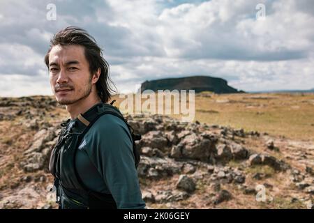 Portrait du coureur de fond chinois Banque D'Images