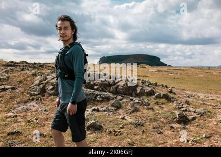 Portrait du coureur de fond chinois Banque D'Images