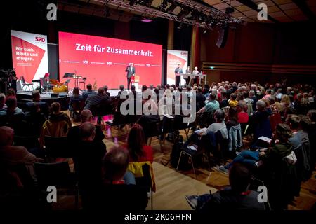 Brême, Allemagne. 10th septembre 2022. Andreas Bovenschulte (SPD), maire de Brême, prend la parole à la conférence du parti d'État. Neuf mois avant les élections de Brême, le SPD élit son premier candidat. Pour les sociaux-démocrates, le maire Bovenschulte doit défendre le pouvoir du gouvernement sur 14 mai 2023. Credit: Sina Schuldt/dpa/Alay Live News Banque D'Images