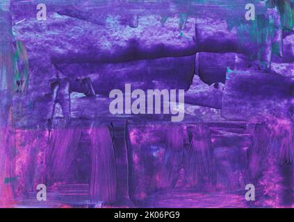 Arrière-plan abstrait texturé violet foncé. Traits de pinceau violets rugueux sur papier. Peinture moderne à la grunge. Banque D'Images