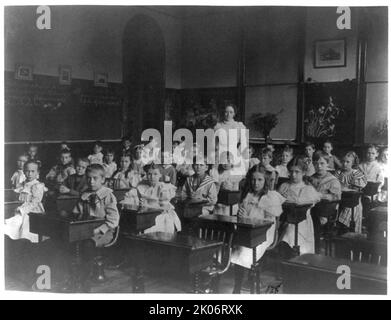 Scènes de classe à Washington, D.C., écoles publiques: scènes de classe générales, 1st Division, (1899?). Banque D'Images