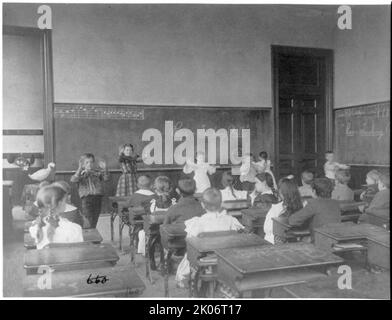 Scène en classe à l'école 1st Division, Washington, D.C., (1899?). Banque D'Images