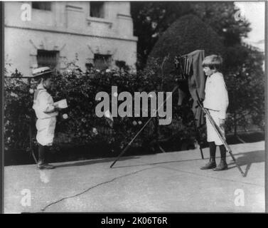 Quentin & amp ; Archie Roosevelt, 1902. (Fils du président Theodore Roosevelt - Archie photographie Quentin). Banque D'Images