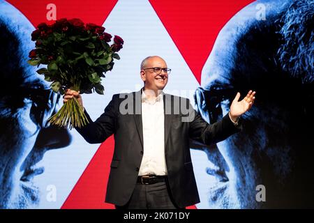 Brême, Allemagne. 10th septembre 2022. Andreas Bovenschulte (SPD), maire de Brême, est élu meilleur candidat pour les élections d'État sur 14 mai 2023, à la conférence du parti d'État. Credit: Sina Schuldt/dpa/Alay Live News Banque D'Images