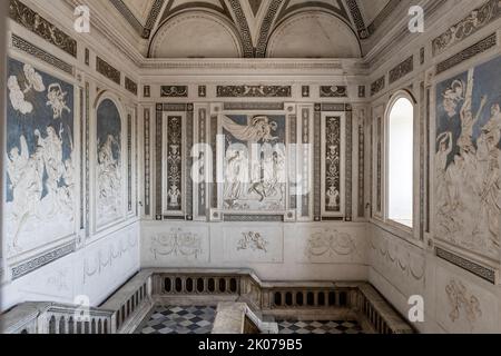 Intérieur de l’ancien monastère de San Nicolò l’Arena, Catane, Sicile. Il est maintenant occupé par le Département des sciences humaines de l'Université Banque D'Images