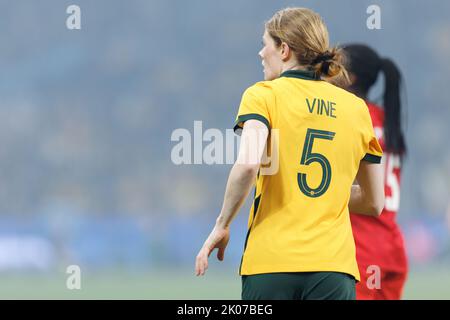 SYDNEY, AUSTRALIE - SEPTEMBRE 6 : Cortnee Vine, d'Australie, se penche sur le match international amical entre l'Australie et le Canada à Allianz St Banque D'Images